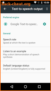 Google Text-to-speech screenshot