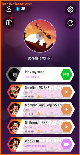 Gorefield Vs FNF Songs Tiles screenshot