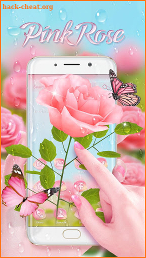 Gorgeous 3D Pink Rose Theme screenshot
