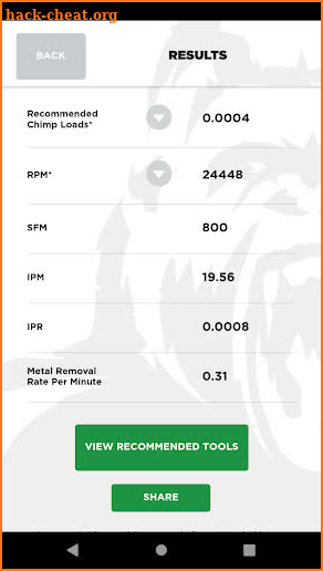 Gorilla Mill Speeds and Feeds Calculator screenshot