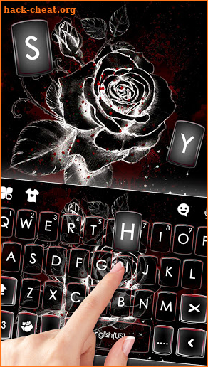 Gothic Bloody Rose Keyboard Theme screenshot