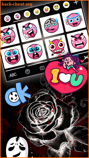 Gothic Bloody Rose Keyboard Theme screenshot