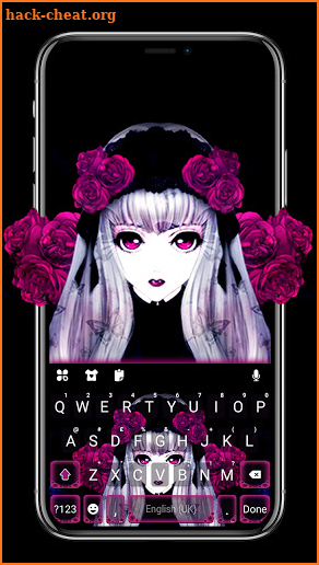 Gothic Creepy Girl Keyboard Background screenshot