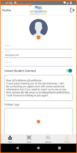 GoTo College Fair(GTCF) MobileScan screenshot