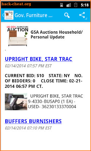 Gov. GSA Household and Furniture Auctions All USA screenshot