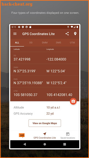GPS Coordinates Converter Lite screenshot