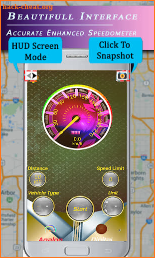 GPS Digi HUD Speedometer, Distance Meter screenshot