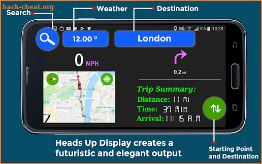 GPS HUD View Speedometer & Street Navigation screenshot