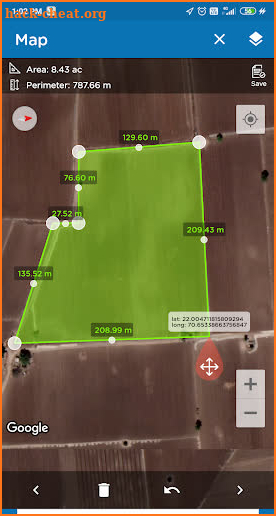 GPS Land Area Calculator screenshot