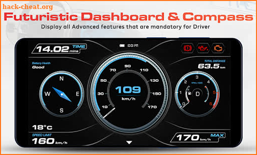 GPS Speedometer OBD2 Car dashboard: Speed limit screenshot