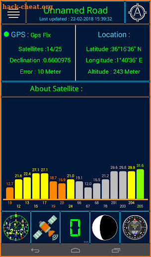 GPS status screenshot