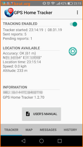 GPShome Tracker screenshot