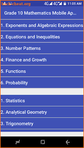 Grade 10 Mathematics Mobile Application screenshot