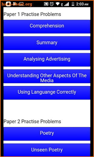 Grade 12 English HL Mobile Application screenshot