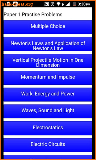 Grade 12 Physical Sciences Mobile Application screenshot