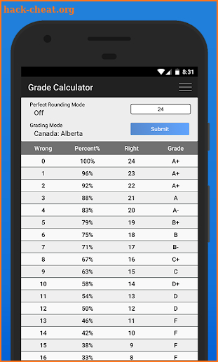 Grade Calculator screenshot