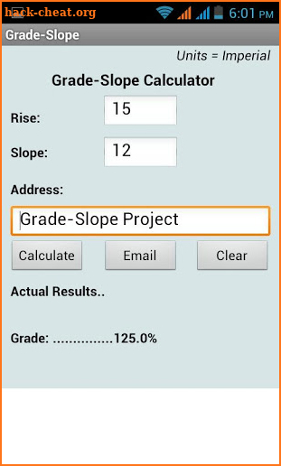 Grade-Slope Calculator screenshot