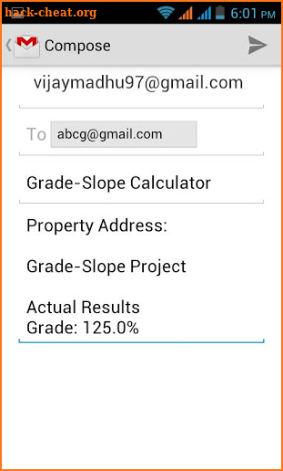 Grade-Slope Calculator screenshot