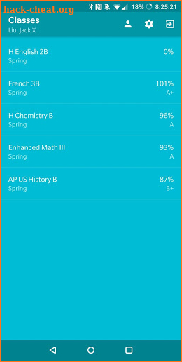 Grades screenshot