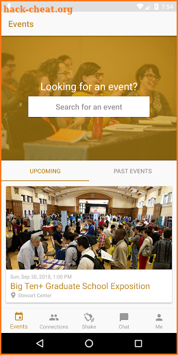 Graduate School Events screenshot