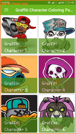 Graffiti Character Coloring Pages screenshot