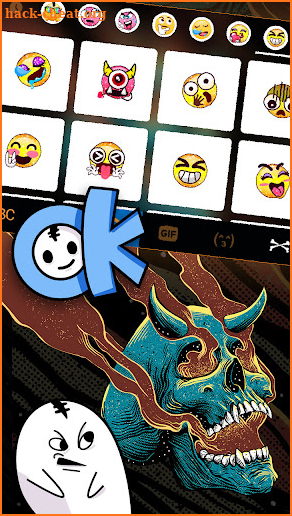 Graffiti Demon Skull Keyboard Background screenshot