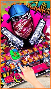 Graffiti Gun Mask Skull Keyboard Theme screenshot