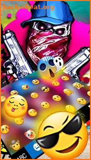 Graffiti Gun Mask Skull Keyboard Theme screenshot
