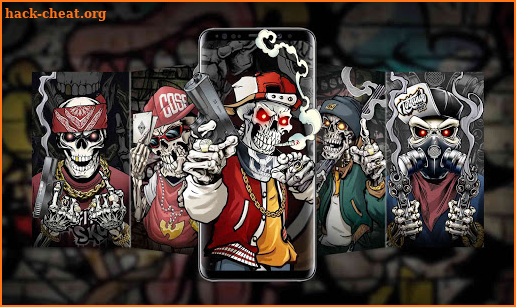 Graffiti Gun Skull Live Wallpapers screenshot