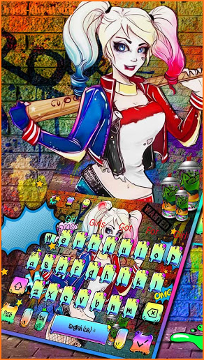 Graffiti Joker Girl Keyboard Theme screenshot