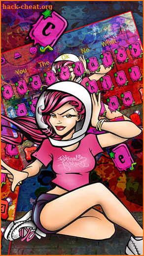 Graffiti Modern Girl Keyboard Theme screenshot