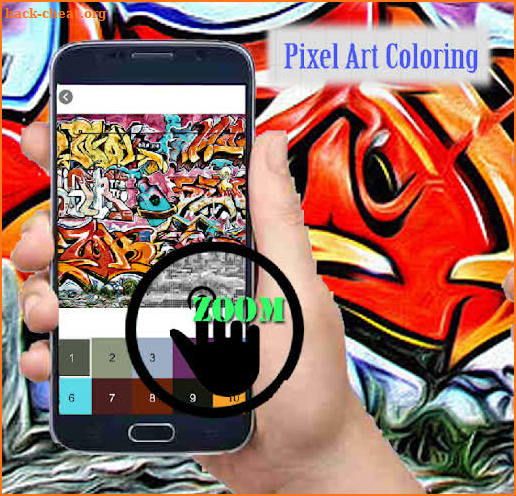 Graffiti Pixel Coloring Page Number screenshot