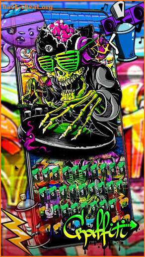Graffiti Skull DJ Music Keyboard Theme screenshot