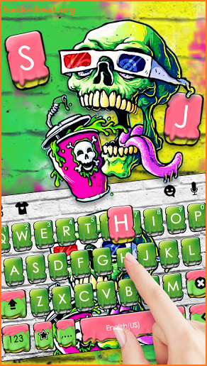 Graffiti Skull Paint Keyboard Background screenshot