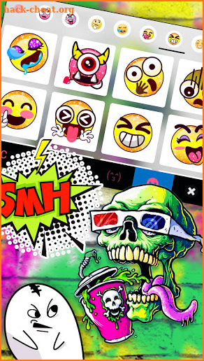 Graffiti Skull Paint Keyboard Background screenshot