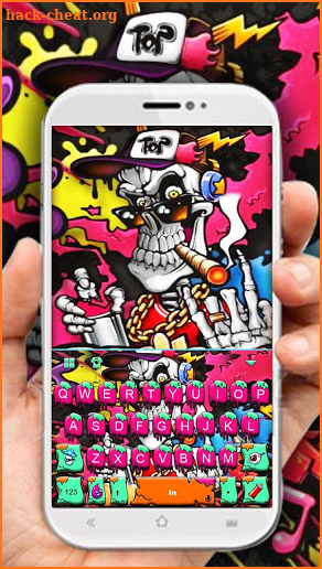 Graffiti Smoke Skull Keyboard Theme screenshot