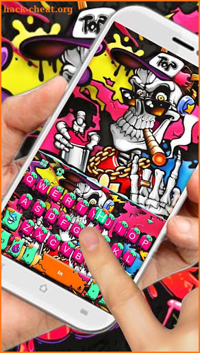 Graffiti Smoke Skull Keyboard Theme screenshot
