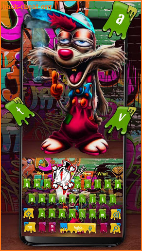 Graffiti Smoky Rabbit Keyboard Theme screenshot