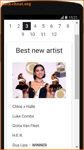 Grammy Awards 2019 Winners screenshot