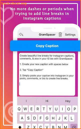 GramSpacer: Add Spaces in Captions and Bios screenshot