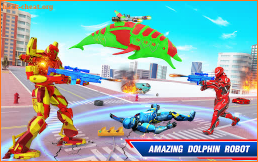 Grand Dolphin Robot Car Transform Robot Games screenshot
