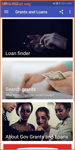 Grants and Loans screenshot