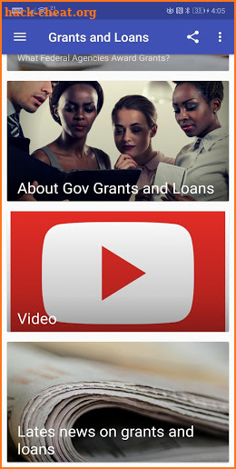 Grants and Loans screenshot