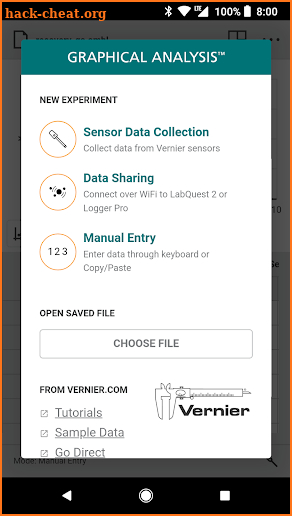 Graphical Analysis 4 - collect/analyze sensor data screenshot