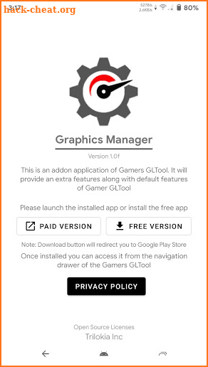 Graphics Manager (Addon for Gamers GLTool) screenshot