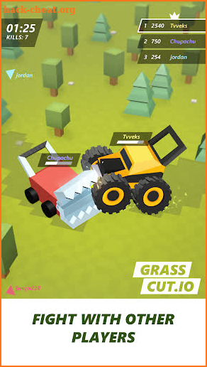 Grass cut.io - survive & become the last lawnmower screenshot