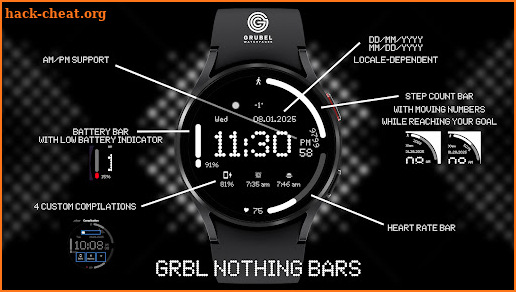 GRBL Nothing Bars Watchface screenshot