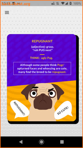 GRE Vocabulary Cartoons Flashcards screenshot