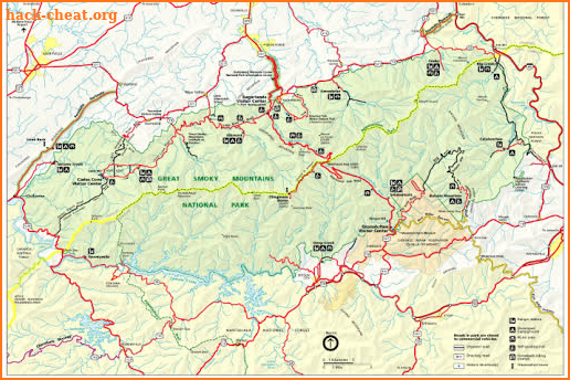 Great Smoky Mountains National Park Map 2019 screenshot