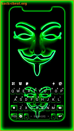 Green Anonymous Keyboard Background screenshot